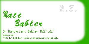 mate babler business card